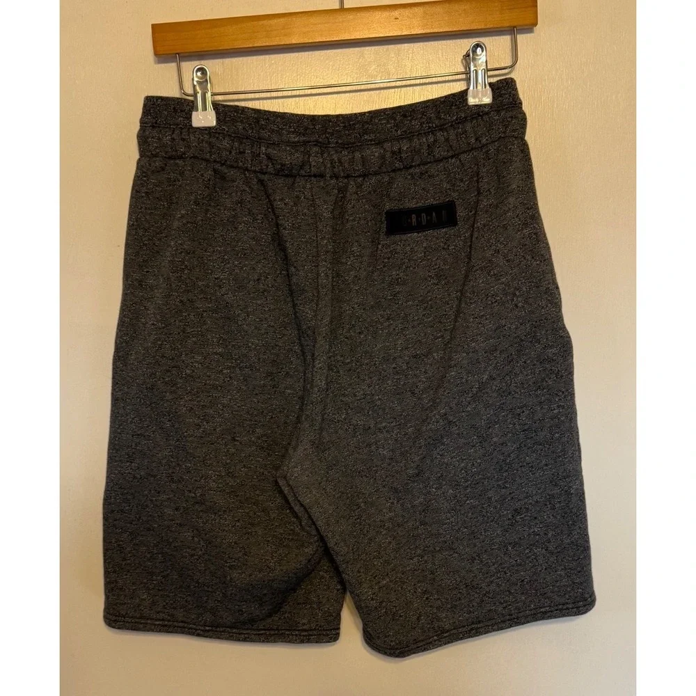 Jordan Mens Fleece Athletic Shorts Charcoal Grey Heather Jumpman Logo Size M